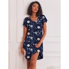 image:imageEkouaer Womens Nightgown Soft Sleepwear Pleated Sleepshirt Sleep Dress Short Sleeve Nightdress S3XLFloral Navy Blue