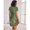 image:imageEkouaer Womens Nightgown Soft Sleepwear Pleated Sleepshirt Sleep Dress Short Sleeve Nightdress S3XLGreen Boho Floral