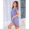 image:imageEkouaer Womens Nightgown Soft Sleepwear Pleated Sleepshirt Sleep Dress Short Sleeve Nightdress S3XLLilac