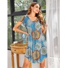 image:imageEkouaer Womens Nightgown Soft Sleepwear Pleated Sleepshirt Sleep Dress Short Sleeve Nightdress S3XLMandala