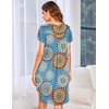 image:imageEkouaer Womens Nightgown Soft Sleepwear Pleated Sleepshirt Sleep Dress Short Sleeve Nightdress S3XLMandala
