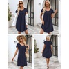 image:imageEkouaer Womens Nightgown Soft Sleepwear Pleated Sleepshirt Sleep Dress Short Sleeve Nightdress S3XLNavy Blue