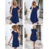 image:imageEkouaer Womens Nightgown Soft Sleepwear Pleated Sleepshirt Sleep Dress Short Sleeve Nightdress S3XLNew Blue