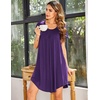 image:imageEkouaer Womens Nightgown Soft Sleepwear Pleated Sleepshirt Sleep Dress Short Sleeve Nightdress S3XLPurple
