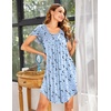 image:imageEkouaer Womens Nightgown Soft Sleepwear Pleated Sleepshirt Sleep Dress Short Sleeve Nightdress S3XLStar Moon