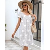 image:imageEkouaer Womens Nightgown Soft Sleepwear Pleated Sleepshirt Sleep Dress Short Sleeve Nightdress S3XLStar Print