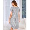 image:imageEkouaer Womens Nightgown Soft Sleepwear Pleated Sleepshirt Sleep Dress Short Sleeve Nightdress S3XLStar Print