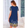 image:imageEkouaer Womens Nightgown Soft Sleepwear Pleated Sleepshirt Sleep Dress Short Sleeve Nightdress S3XLSunflower Print