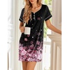image:imageEkouaer Womens Nightgowns Short Sleeve Nightshirt Soft Night Gown Ladies Nightdress Comfy Pajama DressCherry Blossoms