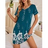 image:imageEkouaer Womens Nightgowns Short Sleeve Nightshirt Soft Night Gown Ladies Nightdress Comfy Pajama DressGreen Floral