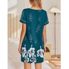 image:imageEkouaer Womens Nightgowns Short Sleeve Nightshirt Soft Night Gown Ladies Nightdress Comfy Pajama DressGreen Floral