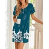 image:imageEkouaer Womens Nightgowns Short Sleeve Nightshirt Soft Night Gown Ladies Nightdress Comfy Pajama DressGreen Floral