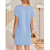 image:imageEkouaer Womens Nightgowns Short Sleeve Nightshirt Soft Night Gown Ladies Nightdress Comfy Pajama DressLight Blue