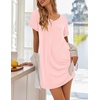 image:imageEkouaer Womens Nightgowns Short Sleeve Nightshirt Soft Night Gown Ladies Nightdress Comfy Pajama DressLight Pink