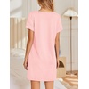 image:imageEkouaer Womens Nightgowns Short Sleeve Nightshirt Soft Night Gown Ladies Nightdress Comfy Pajama DressLight Pink