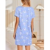 image:imageEkouaer Womens Nightgowns Short Sleeve Nightshirt Soft Night Gown Ladies Nightdress Comfy Pajama DressWhite Bird