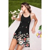 image:imageEkouaer Womens Racerback Sleeveless NightgownBlack Flower