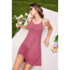 image:imageEkouaer Womens Racerback Sleeveless NightgownPeach Red