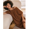 image:imageEkouaer Womens TShirt Nightgown Waffle Knit Short Sleeve Sleepshirts Comfy Casual Cover UpsBrown