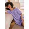 image:imageEkouaer Womens TShirt Nightgown Waffle Knit Short Sleeve Sleepshirts Comfy Casual Cover UpsLilac Purple