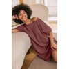 image:imageEkouaer Womens TShirt Nightgown Waffle Knit Short Sleeve Sleepshirts Comfy Casual Cover UpsPurplish Red