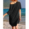 image:imageEkouaer Womens Tshirt Nightgown Cotton V Neck Sleepshirts Comfy Casual Nightshirt for WomenBlack