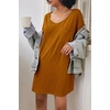 image:imageEkouaer Womens Tshirt Nightgown Cotton V Neck Sleepshirts Comfy Casual Nightshirt for WomenCaramel