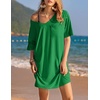 image:imageEkouaer Womens Tshirt Nightgown Cotton V Neck Sleepshirts Comfy Casual Nightshirt for WomenGreen