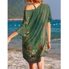 image:imageEkouaer Womens Tshirt Nightgown Cotton V Neck Sleepshirts Comfy Casual Nightshirt for WomenGreen Floral