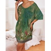 image:imageEkouaer Womens Tshirt Nightgown Cotton V Neck Sleepshirts Comfy Casual Nightshirt for WomenGreen Floral