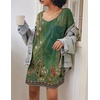 image:imageEkouaer Womens Tshirt Nightgown Cotton V Neck Sleepshirts Comfy Casual Nightshirt for WomenGreen Floral