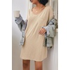 image:imageEkouaer Womens Tshirt Nightgown Cotton V Neck Sleepshirts Comfy Casual Nightshirt for WomenKhaki