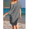 image:imageEkouaer Womens Tshirt Nightgown Cotton V Neck Sleepshirts Comfy Casual Nightshirt for WomenLight Grey