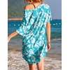image:imageEkouaer Womens Tshirt Nightgown Cotton V Neck Sleepshirts Comfy Casual Nightshirt for WomenMint White Flower