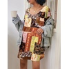 image:imageEkouaer Womens Tshirt Nightgown Cotton V Neck Sleepshirts Comfy Casual Nightshirt for WomenMulticolor