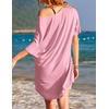 image:imageEkouaer Womens Tshirt Nightgown Cotton V Neck Sleepshirts Comfy Casual Nightshirt for WomenPink