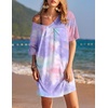 image:imageEkouaer Womens Tshirt Nightgown Cotton V Neck Sleepshirts Comfy Casual Nightshirt for WomenTie Dye