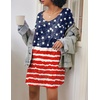 image:imageEkouaer Womens Tshirt Nightgown Cotton V Neck Sleepshirts Comfy Casual Nightshirt for WomenUs Flag
