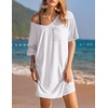 image:imageEkouaer Womens Tshirt Nightgown Cotton V Neck Sleepshirts Comfy Casual Nightshirt for WomenWhite