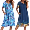 Blue Floral/Dark Blue Print