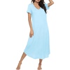 image:imageEkouaer Long Nightgowns for Women Bamboo Viscose Sleepshirt Short Sleeve Night Gown V Neck House DressAqua Green