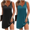 image:imageEkouaer Nightgowns for Women 2 Pack Tank Night Gown Sleeveless Sleep Shirt V Neck Chemise Soft Night Shirt Ladies Sleep DressBlackBlue Green