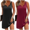 image:imageEkouaer Nightgowns for Women 2 Pack Tank Night Gown Sleeveless Sleep Shirt V Neck Chemise Soft Night Shirt Ladies Sleep DressBlackWine Red