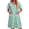 Green White Florals
