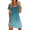 image:imageEkouaer Nightgowns for Women Pleated Sleep Shirts Short Sleeve Night Shirts Lace Trim Night Gown Ladies Sleep DressSparkling Branches