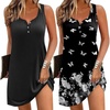 image:imageEkouaer Tank Nightgowns for Women 2 Pack Sexy Night Gown Sleeveless Sleepwear Soft Sleep Dress Button SleepshirtBlackblack Floral