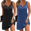 image:imageEkouaer Tank Nightgowns for Women 2 Pack Sexy Night Gown Sleeveless Sleepwear Soft Sleep Dress Button SleepshirtBlackblue