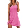 image:imageEkouaer Tank Nightgowns for Women Sleeveless Sleep Dress Crew Neck Sleep Shirt Comfy Pajama DressPeach Pink
