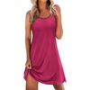 image:imageEkouaer Tank Nightgowns for Women Sleeveless Sleep Dress Crew Neck Sleep Shirt Comfy Pajama DressRose Pink