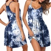 image:imageEkouaer Women Nightgowns Sleeveless Sleepwear Spaghetti Strap Racerback Pajama Dress NightshirtBlue Tie Dye